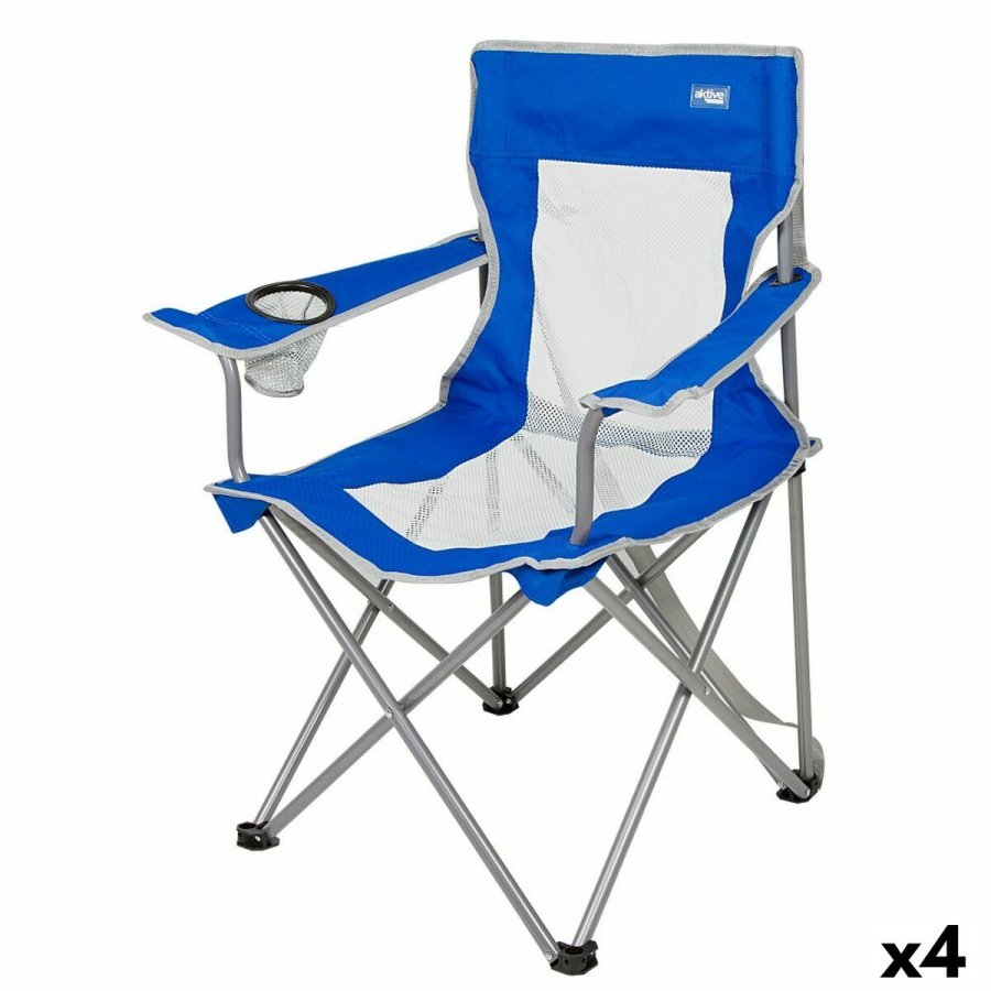 Sammenklappelig campingstol Aktive Bl Gr 46 x 82 x 46 cm (4 enheder) #1