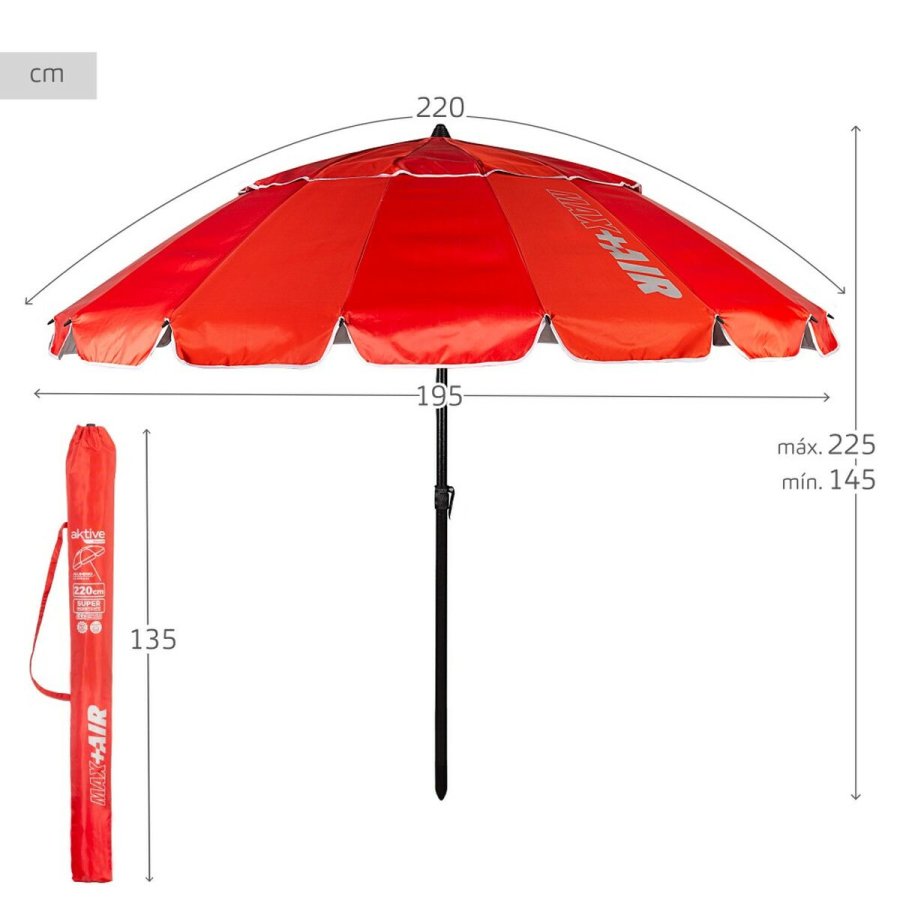 Parasol Aktive R�d 220 x 215 x 220 cm 220 x 225 x 220 cm (6 enheder) #5