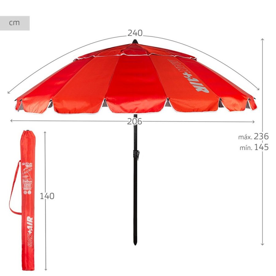 Parasol Aktive R�d 240 x 235 x 240 cm (6 enheder) #5
