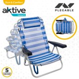 strandstol Aktive Foldbar Pude Hvid Bl 48 x 84 x 46 cm (2 enheder) #4