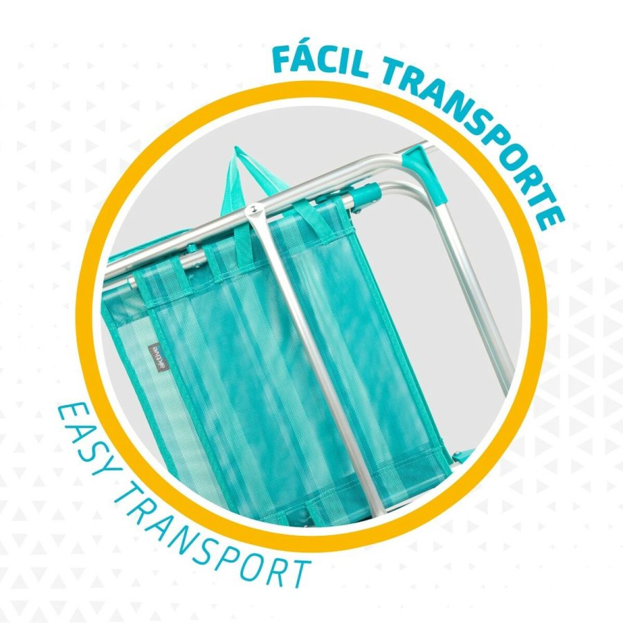 strandstol Aktive Turkisbl 48 x 88 x 50 cm Aluminium Foldbar (4 enheder) #5