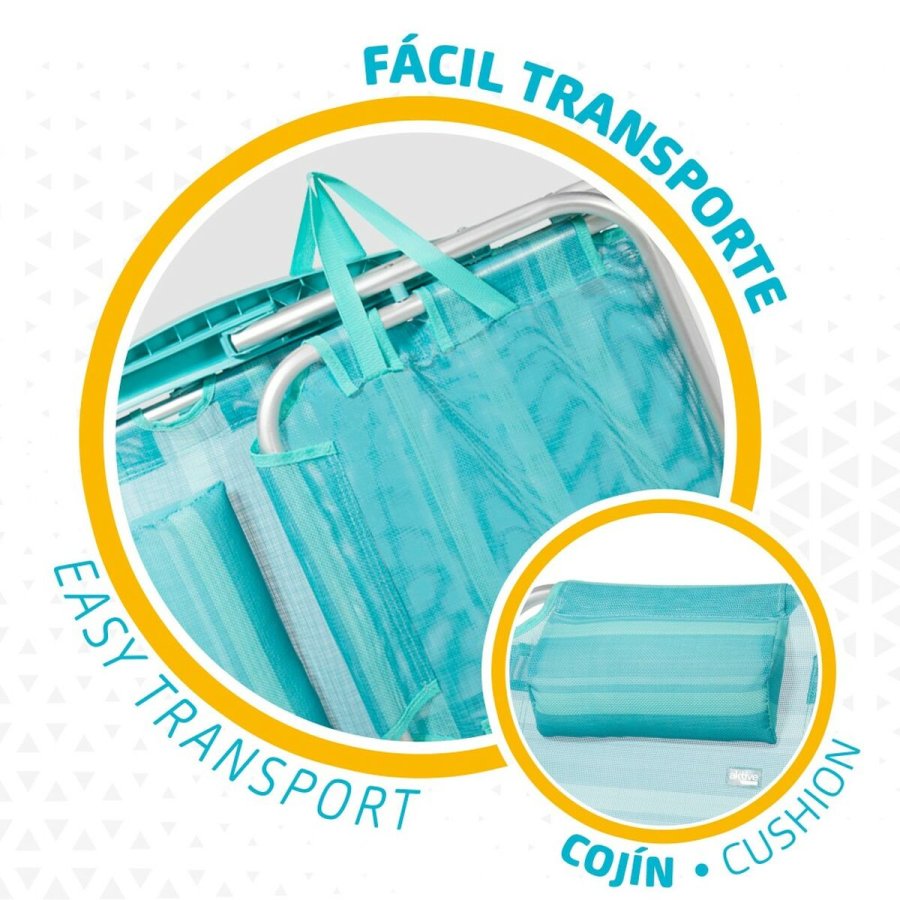 strandstol Aktive Foldbar Turkisbl 48 x 84 x 46 cm (2 enheder) #5