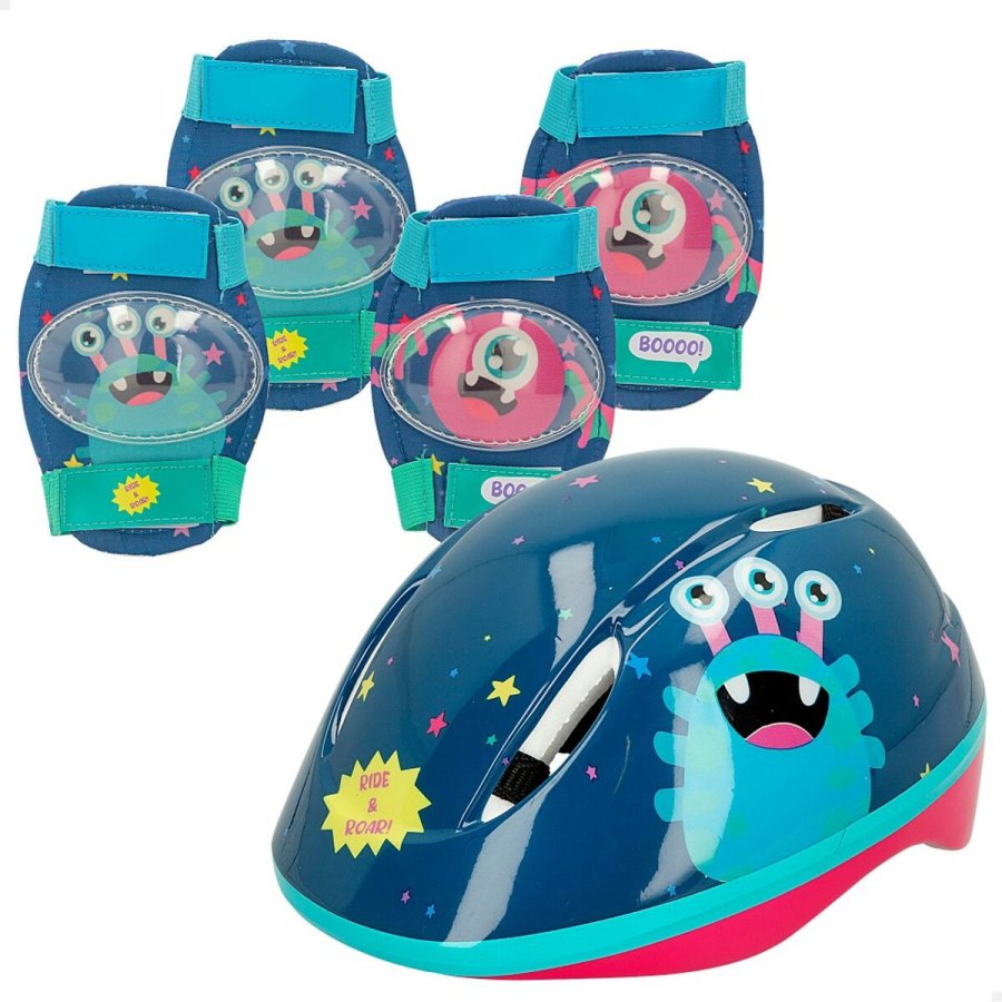 St med Hjelm og Knbeskyttere Colorbaby Monster (4 enheder) #5