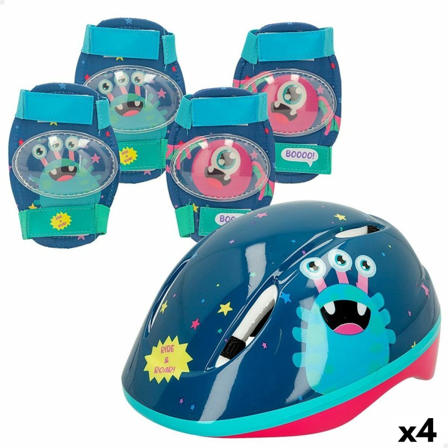 St med Hjelm og Knbeskyttere Colorbaby Monster (4 enheder) #1
