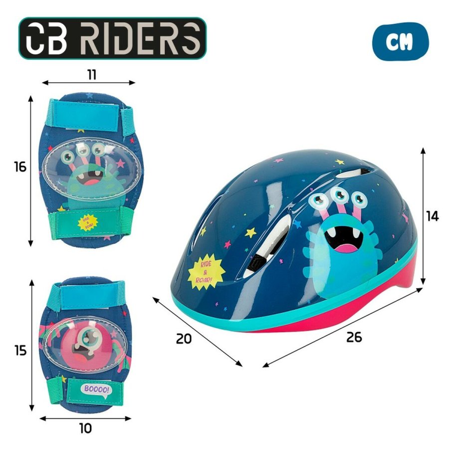 St med Hjelm og Knbeskyttere Colorbaby Monster (4 enheder) #17