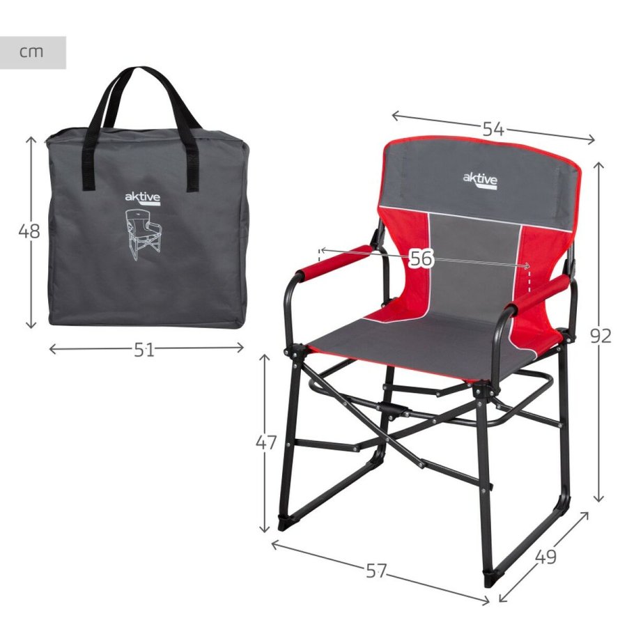 Sammenklappelig campingstol Aktive 54 x 92 x 49 cm (2 enheder) #9