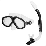 Snorkel beskyttelsesbriller og rr AquaSport Sort Voksne (2 enheder) #3