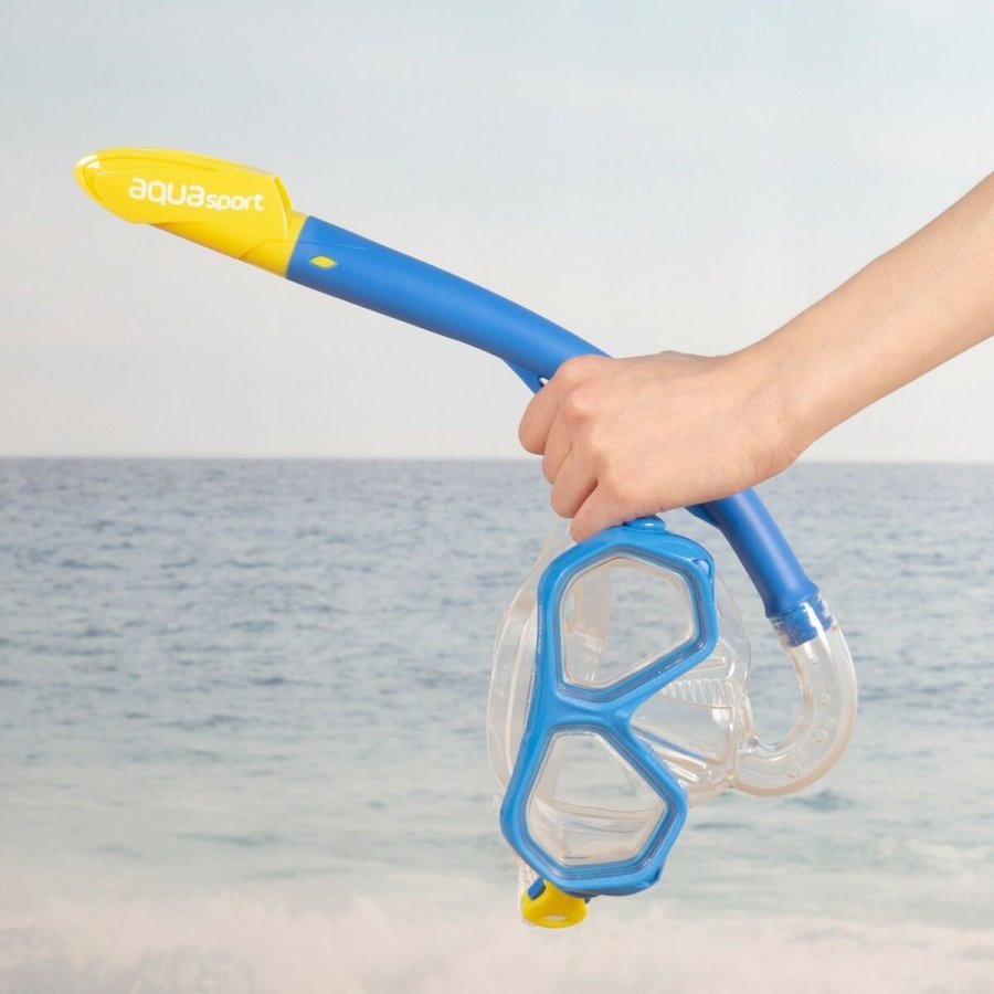 Snorkel beskyttelsesbriller og rr til brn AquaSport Bl (4 enheder) #5