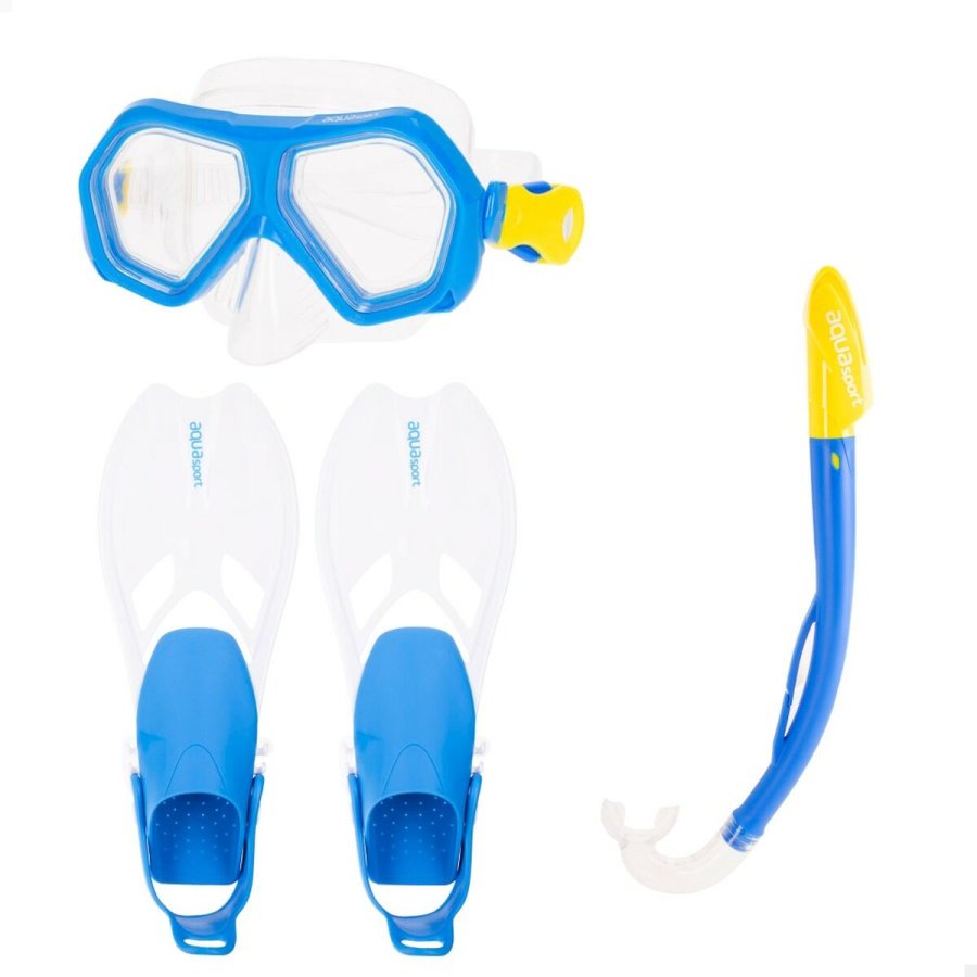 Dykkerbriller med Snorkle og Finner AquaSport Bl Junior (2 enheder) #3