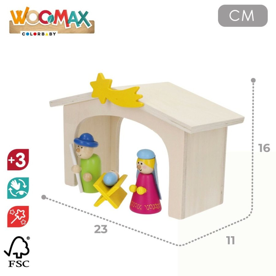 Betlehem dekoration Woomax Tr plywood 23 x 16 x 11 cm (4 enheder) #17