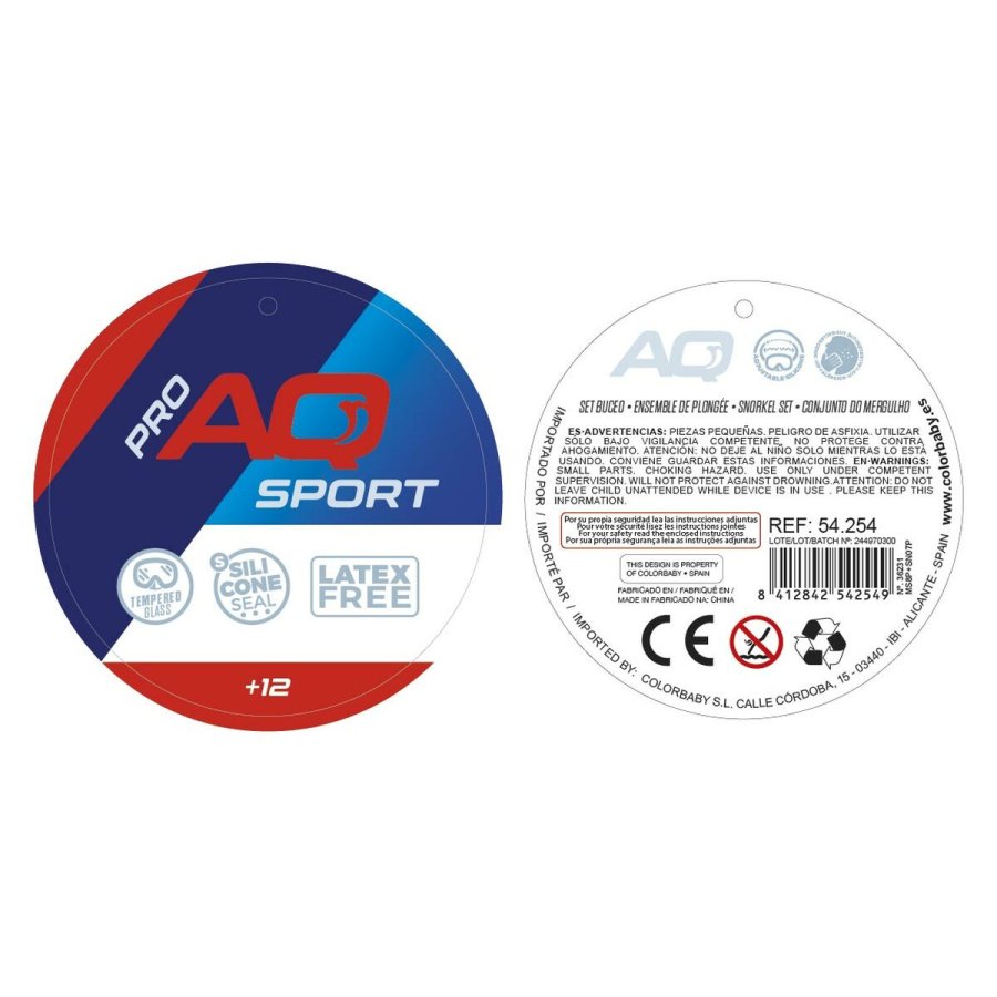 Snorkel beskyttelsesbriller og rr AquaSport Bl Rd (6 enheder) #7