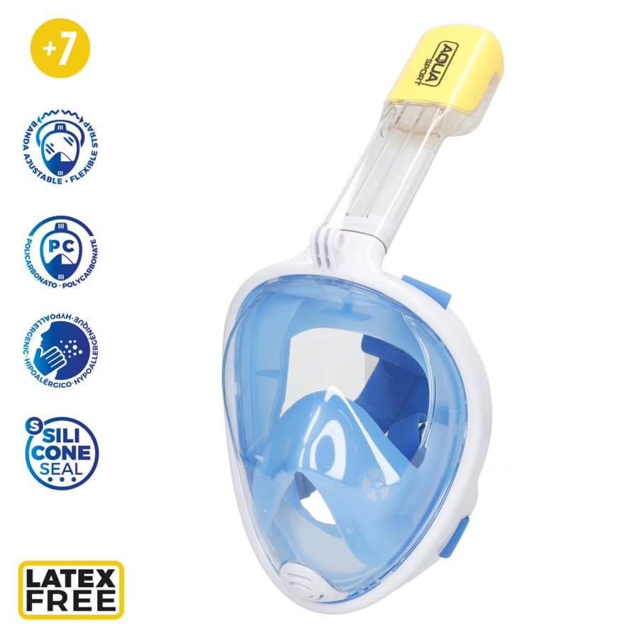 Snorkelmaske med sportskamerasttte AquaSport Bl Turkisbl (4 enheder) #4