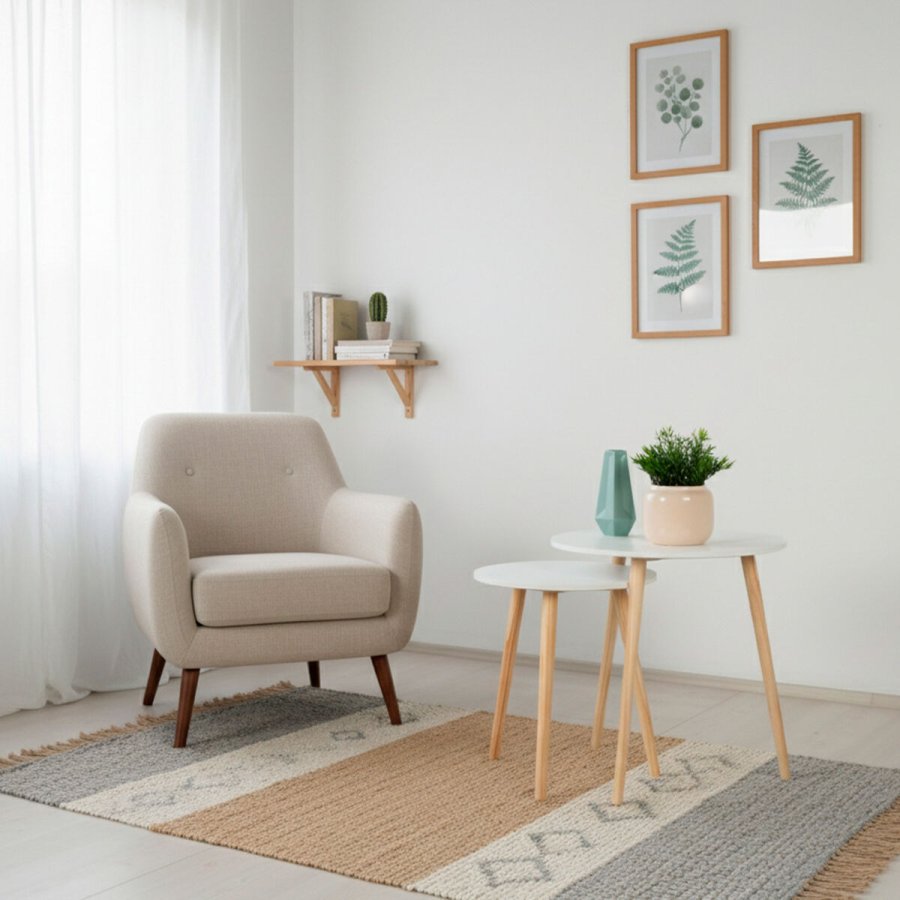 S�t med 2 borde Max Home Hvid 50 x 50 x 50 cm (2 enheder) #6