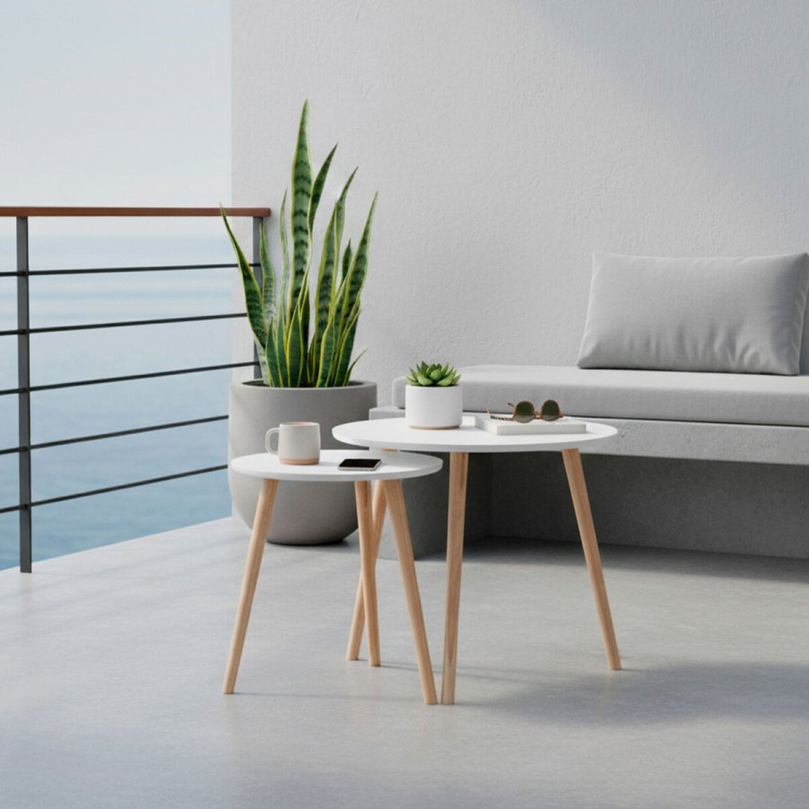 S�t med 2 borde Max Home Hvid 50 x 50 x 50 cm (2 enheder) #7