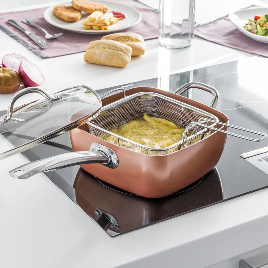 Copper 5 i 1 Multifunktionelt Stegepande St Coppans InnovaGoods 4 Dele #1