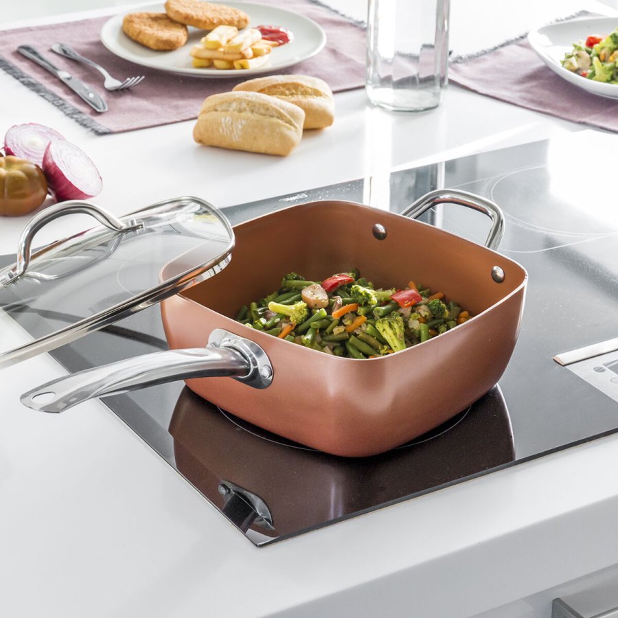Copper 5 i 1 Multifunktionelt Stegepande St Coppans InnovaGoods 4 Dele #2