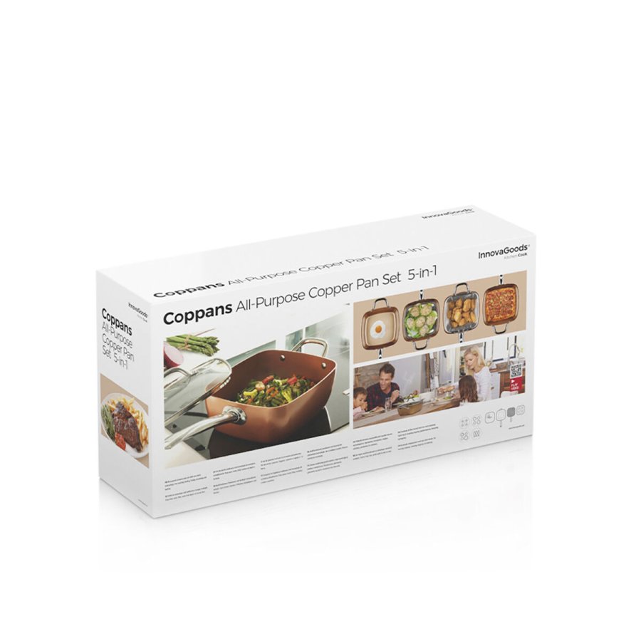 Copper 5 i 1 Multifunktionelt Stegepande St Coppans InnovaGoods 4 Dele #7