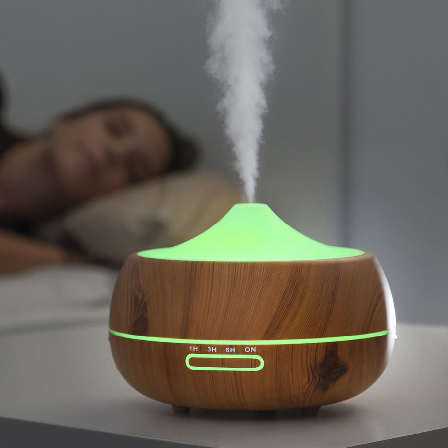 Aroma befugtningsapparat med flerfarvet LED Wooden-Effect InnovaGoods #5