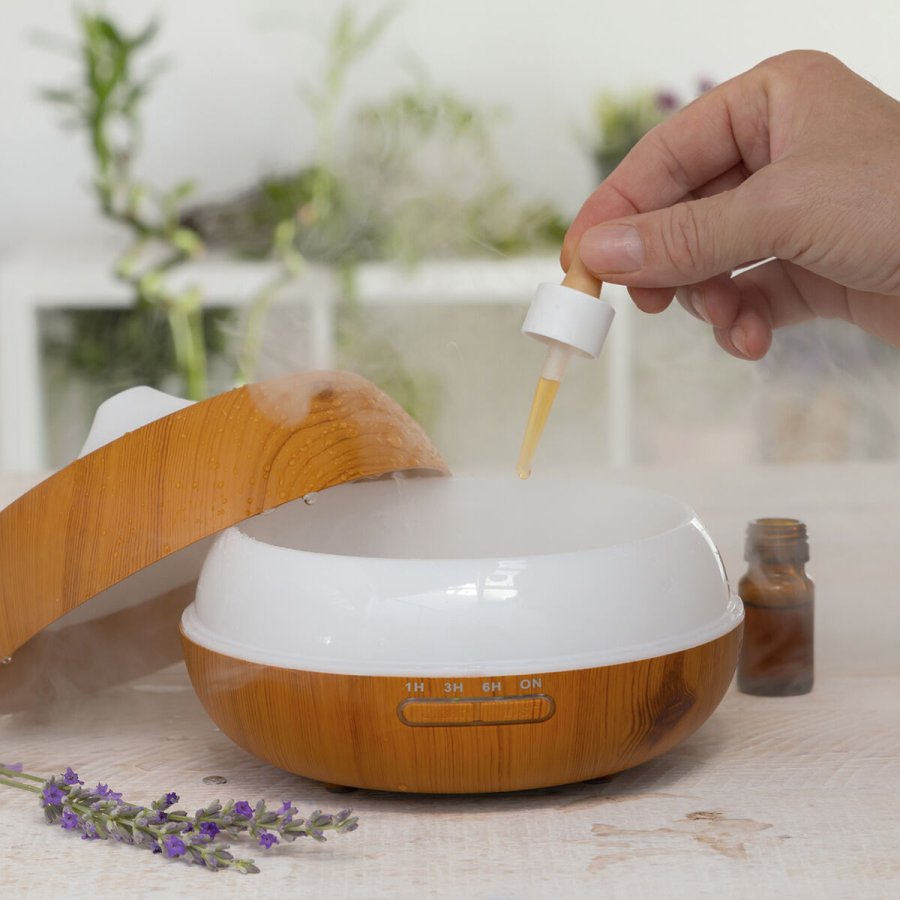 Aroma befugtningsapparat med flerfarvet LED Wooden-Effect InnovaGoods #17