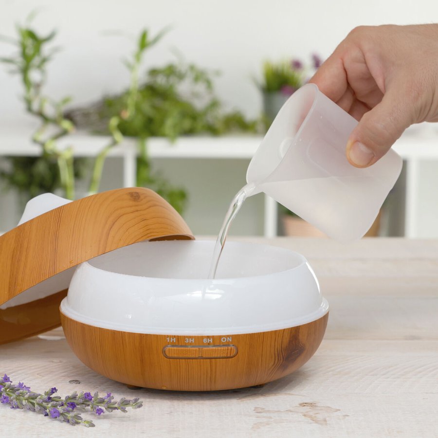 Aroma befugtningsapparat med flerfarvet LED Wooden-Effect InnovaGoods #21
