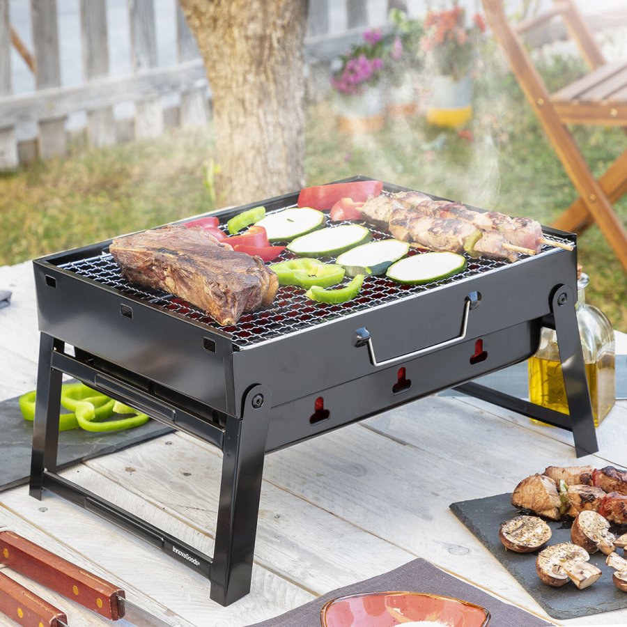 Fleksibel brbar grill til brug med trkul BearBQ InnovaGoods #1