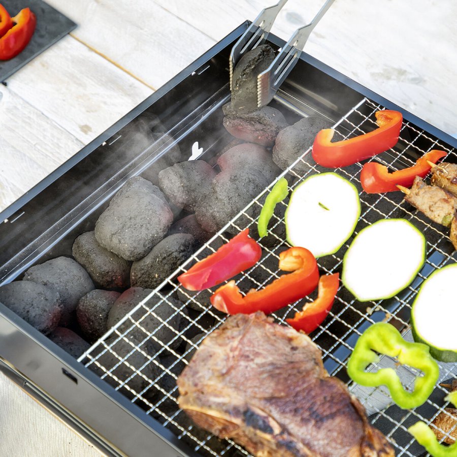Fleksibel brbar grill til brug med trkul BearBQ InnovaGoods #13