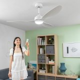 Loftsventilator med LED-lys og 3 ABS-vinger Flaled InnovaGoods Hvid 36 W 52