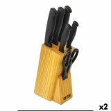 St med kkkenknive og holder Quttin Nero Sort 7 Dele (2 enheder) #1