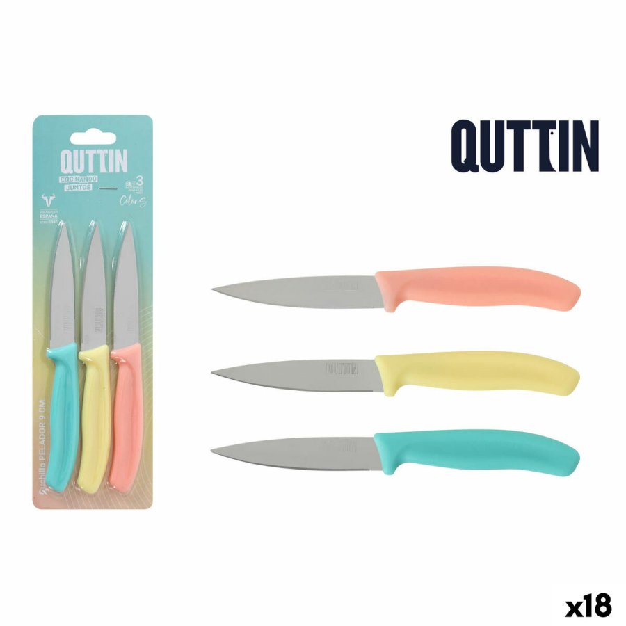 Skrlknivsst Quttin Basic Multifarvet Rustfrit stl 9 cm 3 Dele (18 enheder) #4