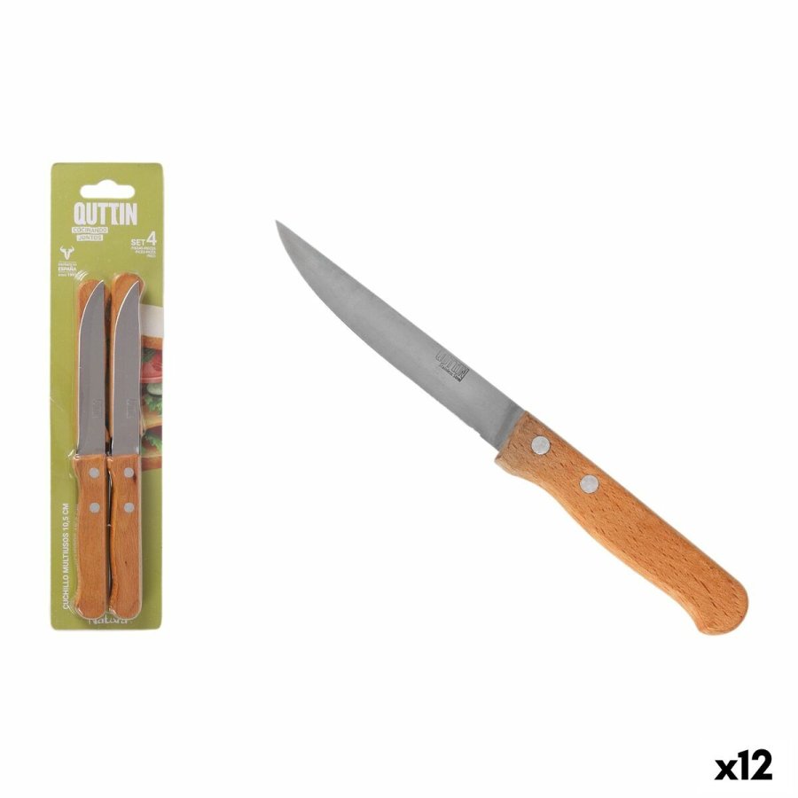 Kkkenkniv Quttin Natura Brun Slvfarvet Rustfrit stl 10,5 cm 4 Dele (12 enheder) #1