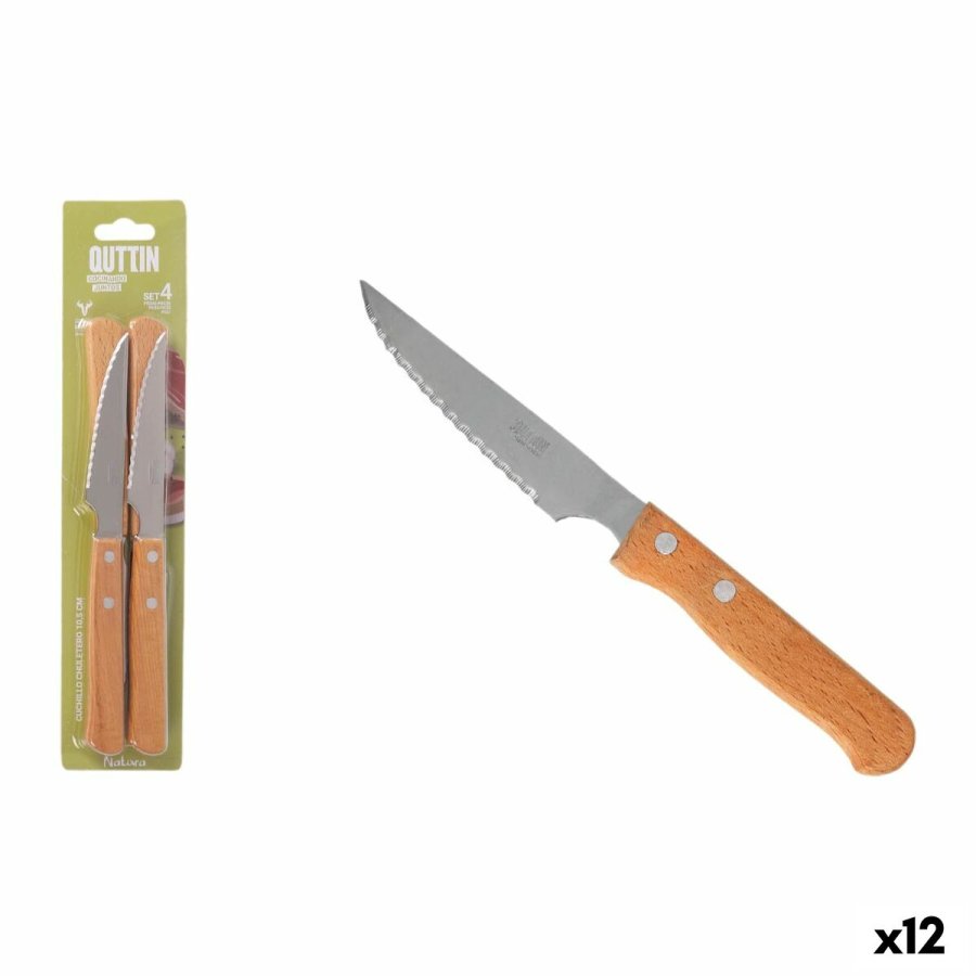 Kdkniv St Inde NATURA Brun Slvfarvet 10,5 cm 4 Dele (12 enheder) #1