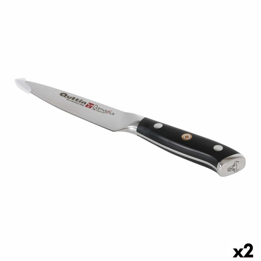 Kkkenkniv Quttin Damaskus Sort Slvfarvet 12 cm (2 enheder) #1