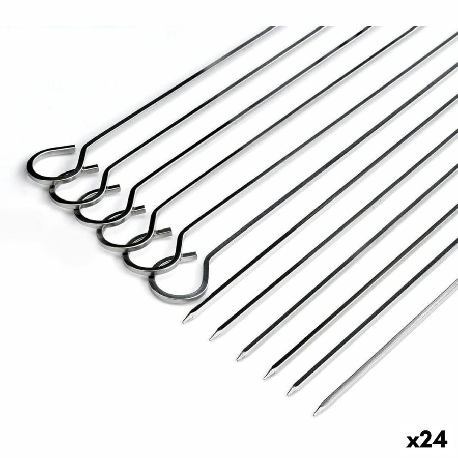 St med grillspyd Algon Metal 27 cm 6 Dele (24 enheder) #1