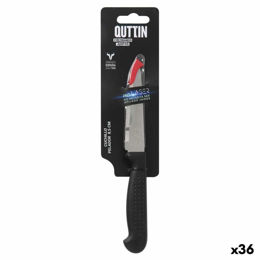 Skrllekniv Quttin Laser Sort Slvfarvet Rustfrit stl 8,5 cm (36 Enheder) #1