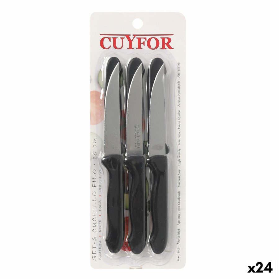 Knivst Cuyfor Filo Sort Slvfarvet 6 Dele (24 enheder) #1