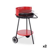 Kulgrill med hjul Algon Sort R�d 42 x 76,5 cm (2 enheder) #1
