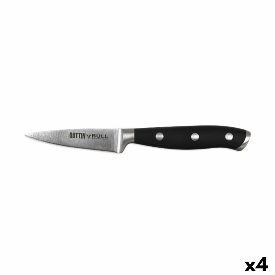 Skrllekniv Quttin Bull Sort Slvfarvet Rustfrit stl 9 cm (4 enheder) #1