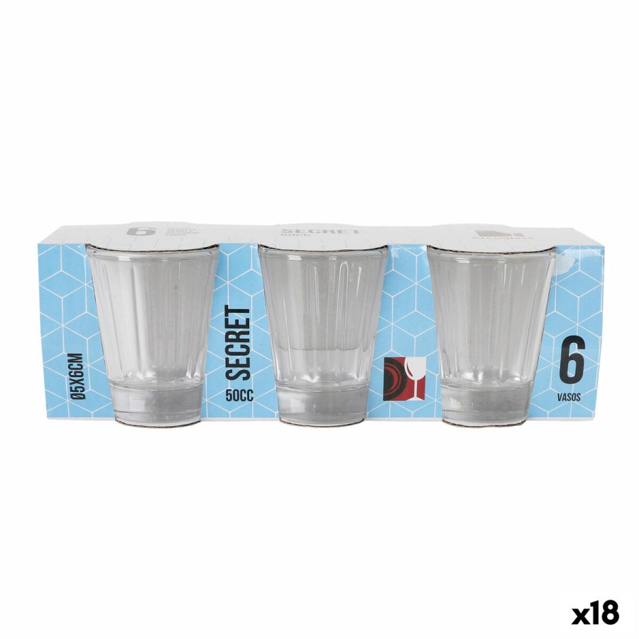 S�t med shots glas Arcoglass Secret 50 ml 6 Dele (18 enheder) #1