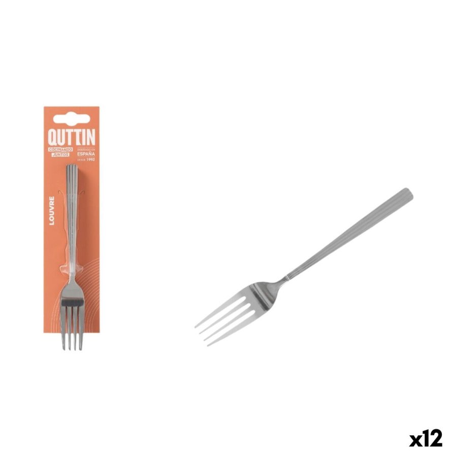 St med dessertgafler Quttin LOUVRE Slvfarvet 1,5 mm 14,8 x 3,2 cm 6 Dele (12 enheder) #1