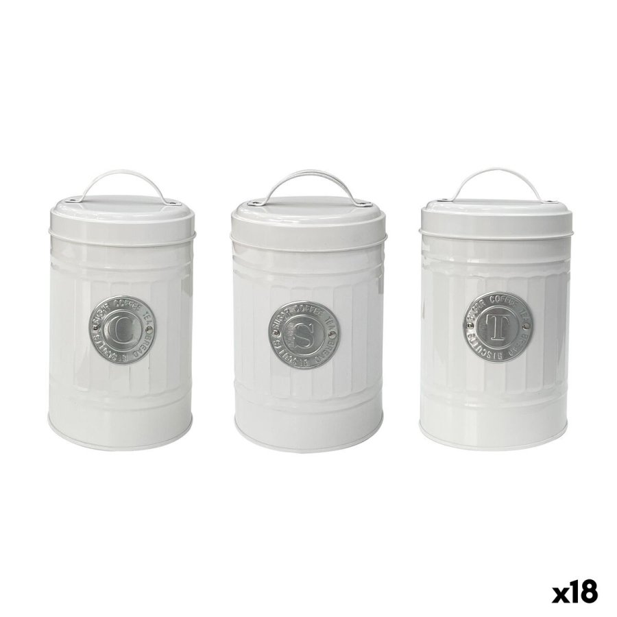 Blik Quttin Hvid Slvfarvet Metal (18 enheder) #1