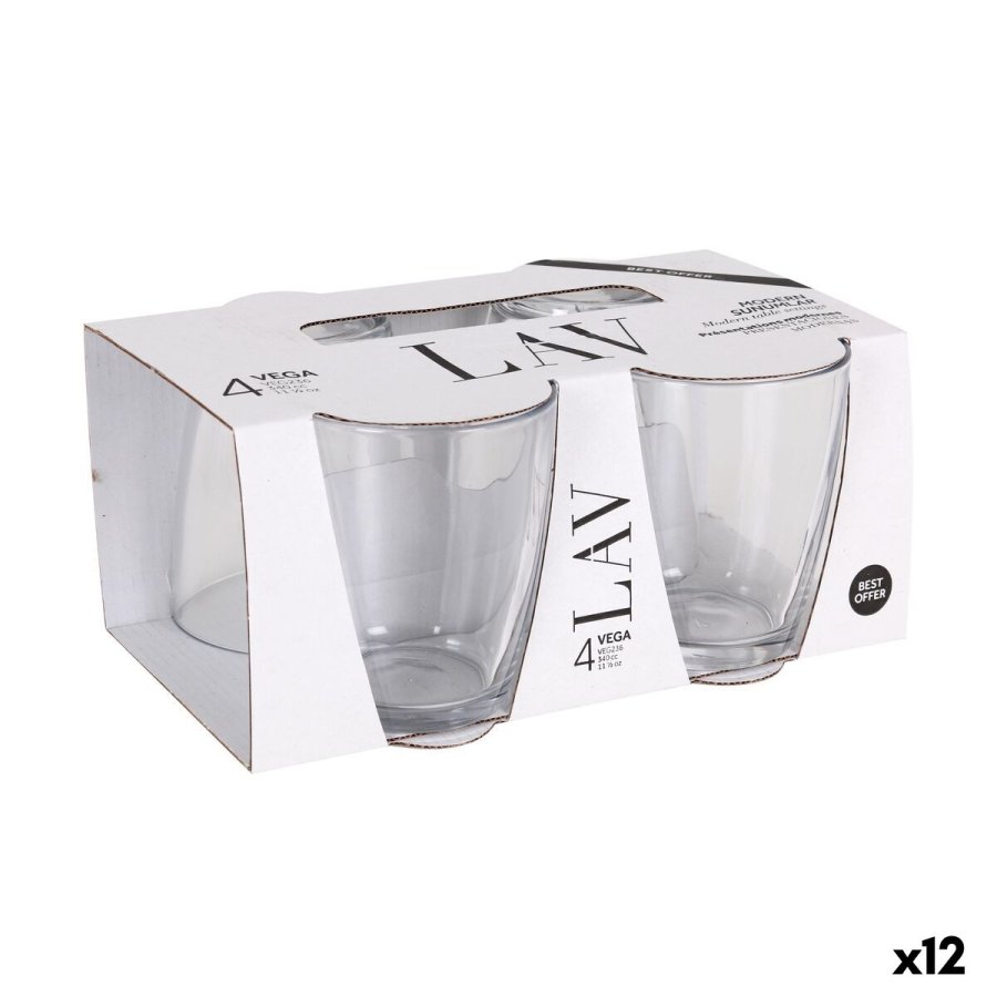Glass�t LAV VEGA Gennemsigtig Glas 340 ml 4 Dele (12 enheder) #1