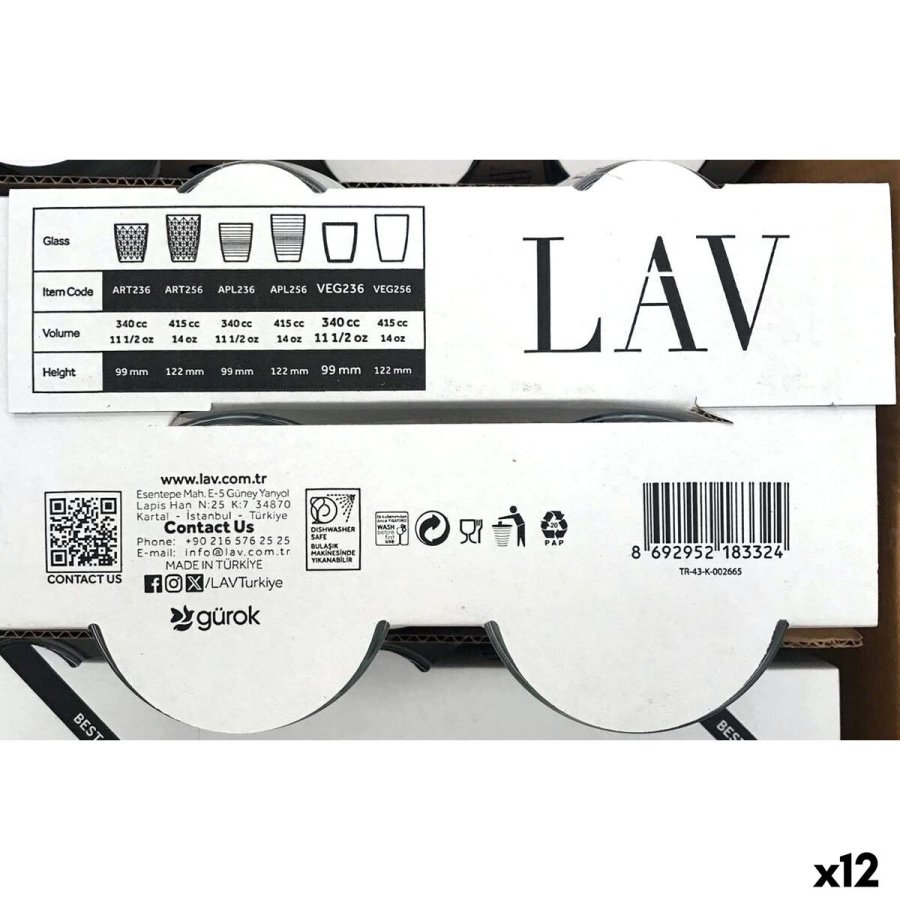 Glass�t LAV VEGA Gennemsigtig Glas 340 ml 4 Dele (12 enheder) #2