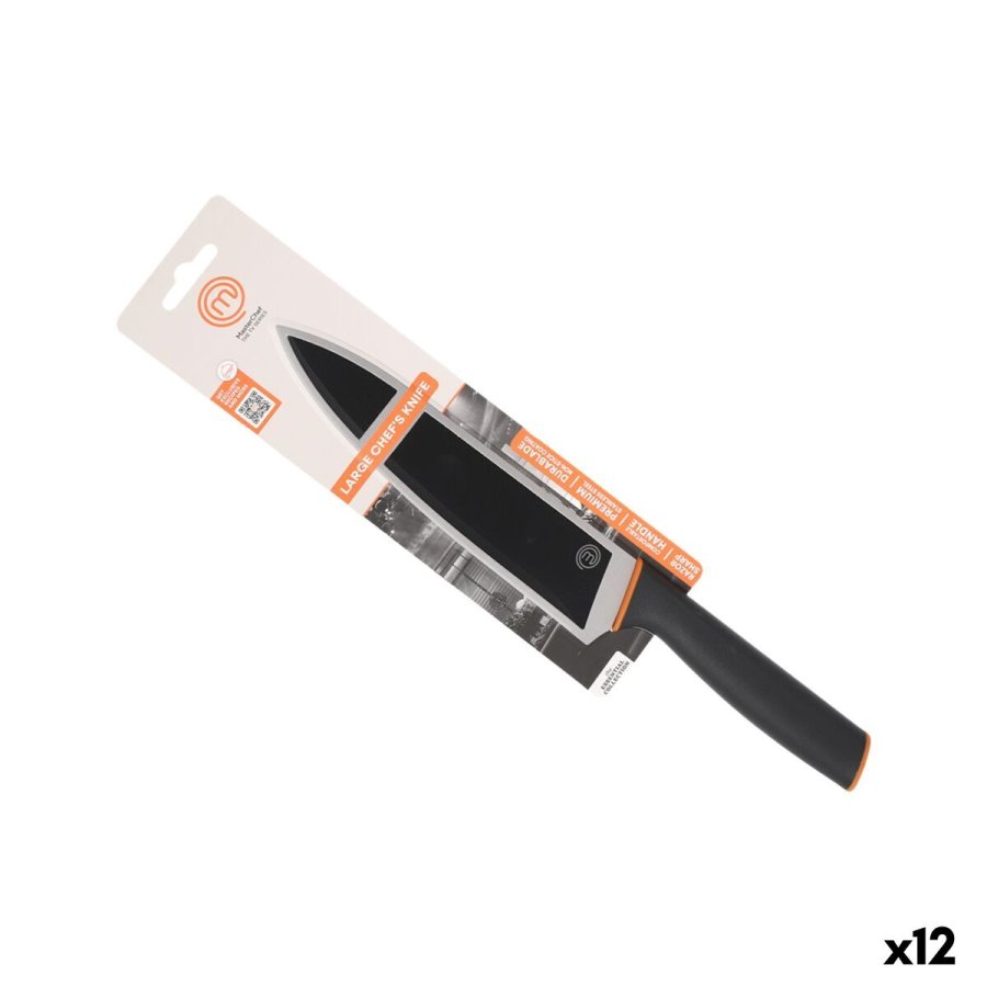Kkkenkniv MasterChef Sort Slvfarvet Rustfrit stl 20 cm (12 enheder) #1