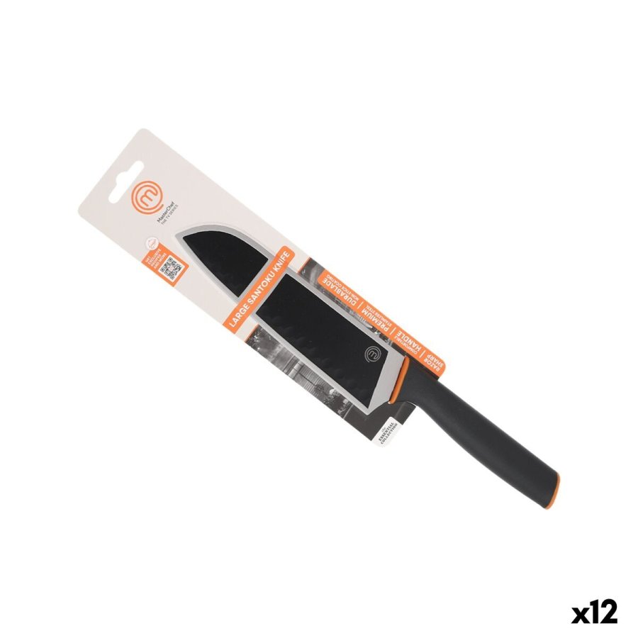 Kkkenkniv MasterChef SANTOKU Sort Slvfarvet Rustfrit stl 18 cm (12 enheder) #1