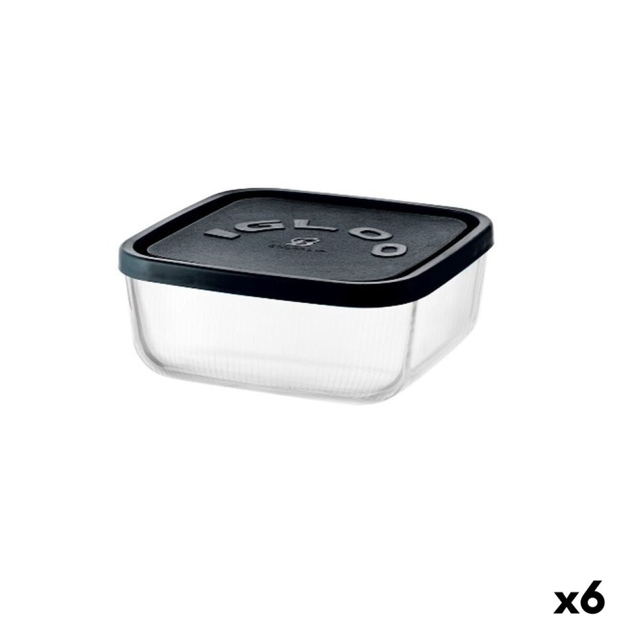 Madkasse Borgonovo Igloo lines Sort Gennemsigtig Glas 3,2 L (6 enheder) #1