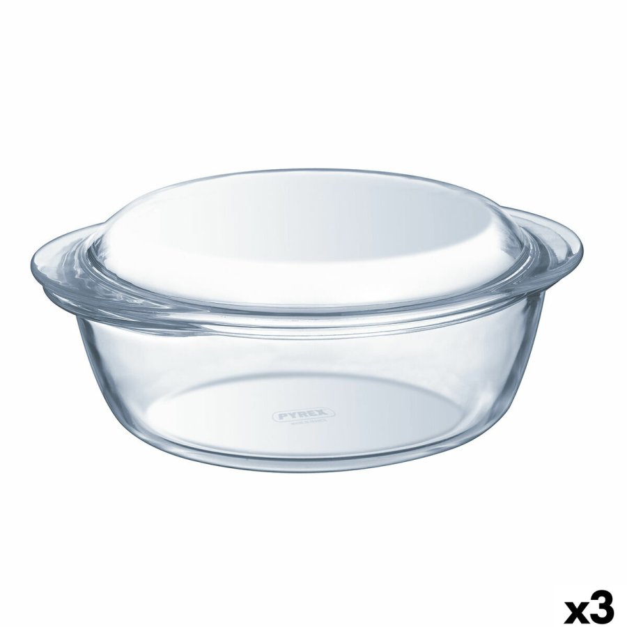 Gryde Med Lg Pyrex Essentials Gennemsigtig 3,2 L (3 enheder) #1