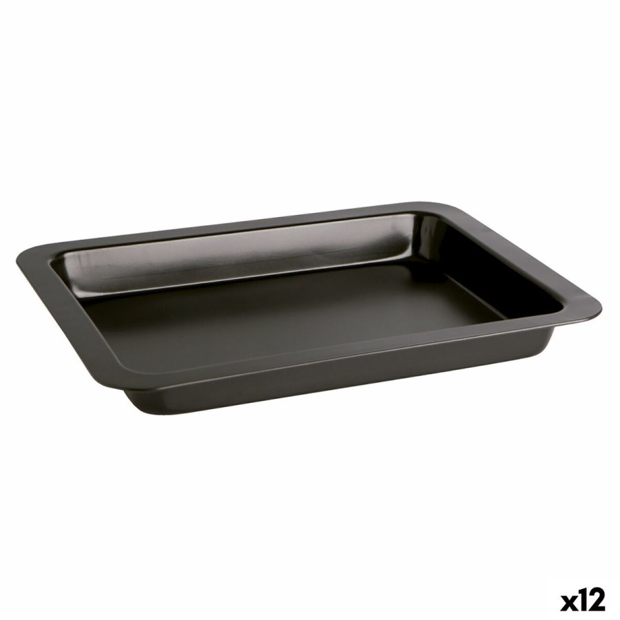 Bageplade Quid Sweet Grey Sort Metal 36 x 24 x 4 cm (12 enheder) #1