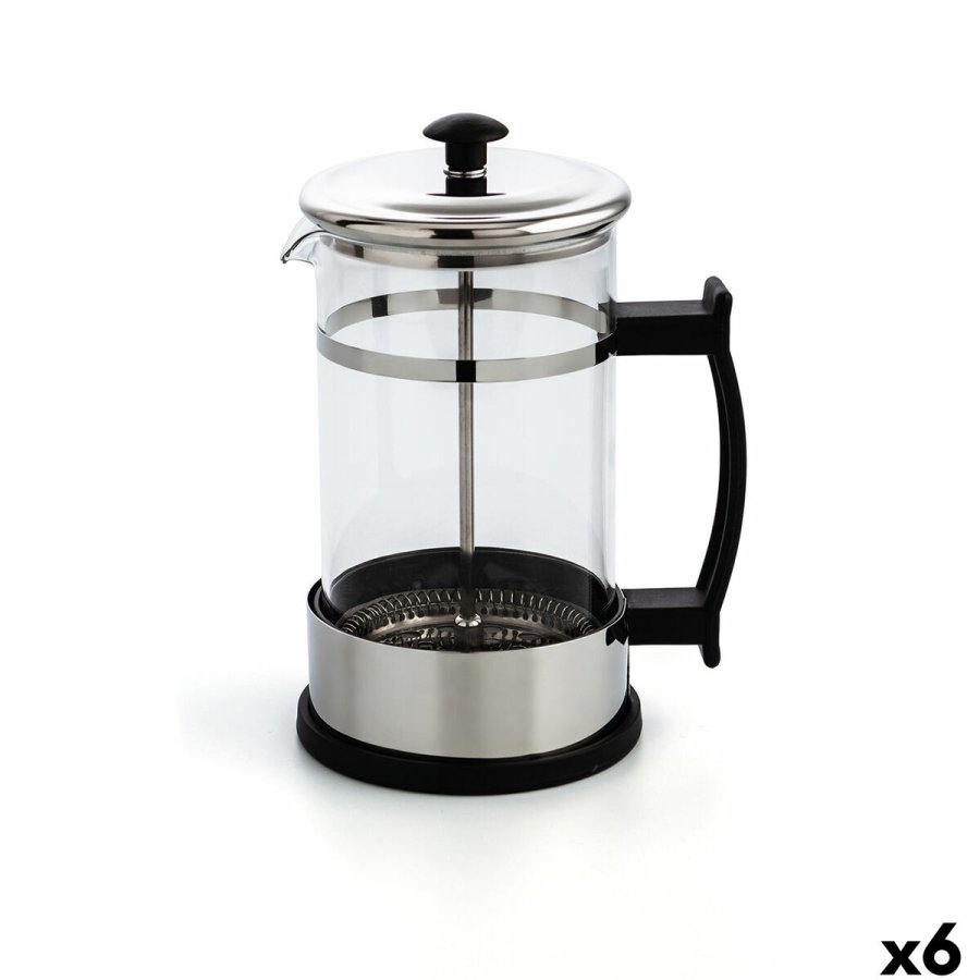 Kaffekande med stempel Quid Serenia Gennemsigtig Glas Rustfrit stl 600 ml (6 enheder) #1