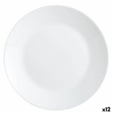 Flad Plade Luminarc Zelie Hvid Glas  25 cm (12 enheder) #1