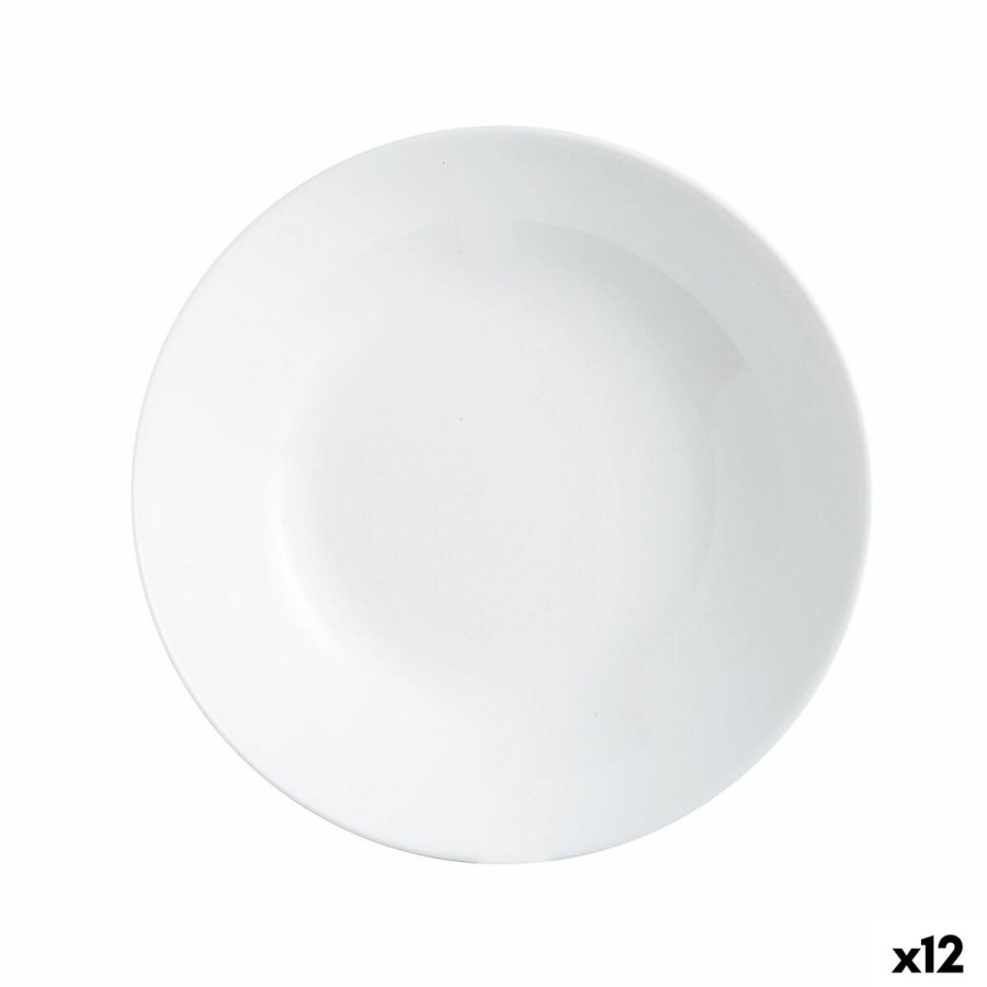 Dyb tallerken Luminarc Zelie Hvid Glas  20 cm (12 enheder) #1